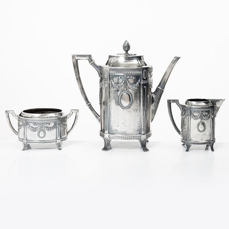 K. Andersson, a three piece silver coffee service, Stockholm 1914.