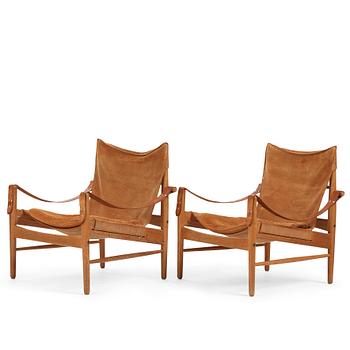 Hans Olsen, a pair of easy chairs,  'Antilop', Viskadalens Möbler, Sweden 1950s.
