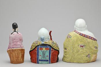 FIGURINER, 3 st, porslin, Kina, samtida tillverkning.