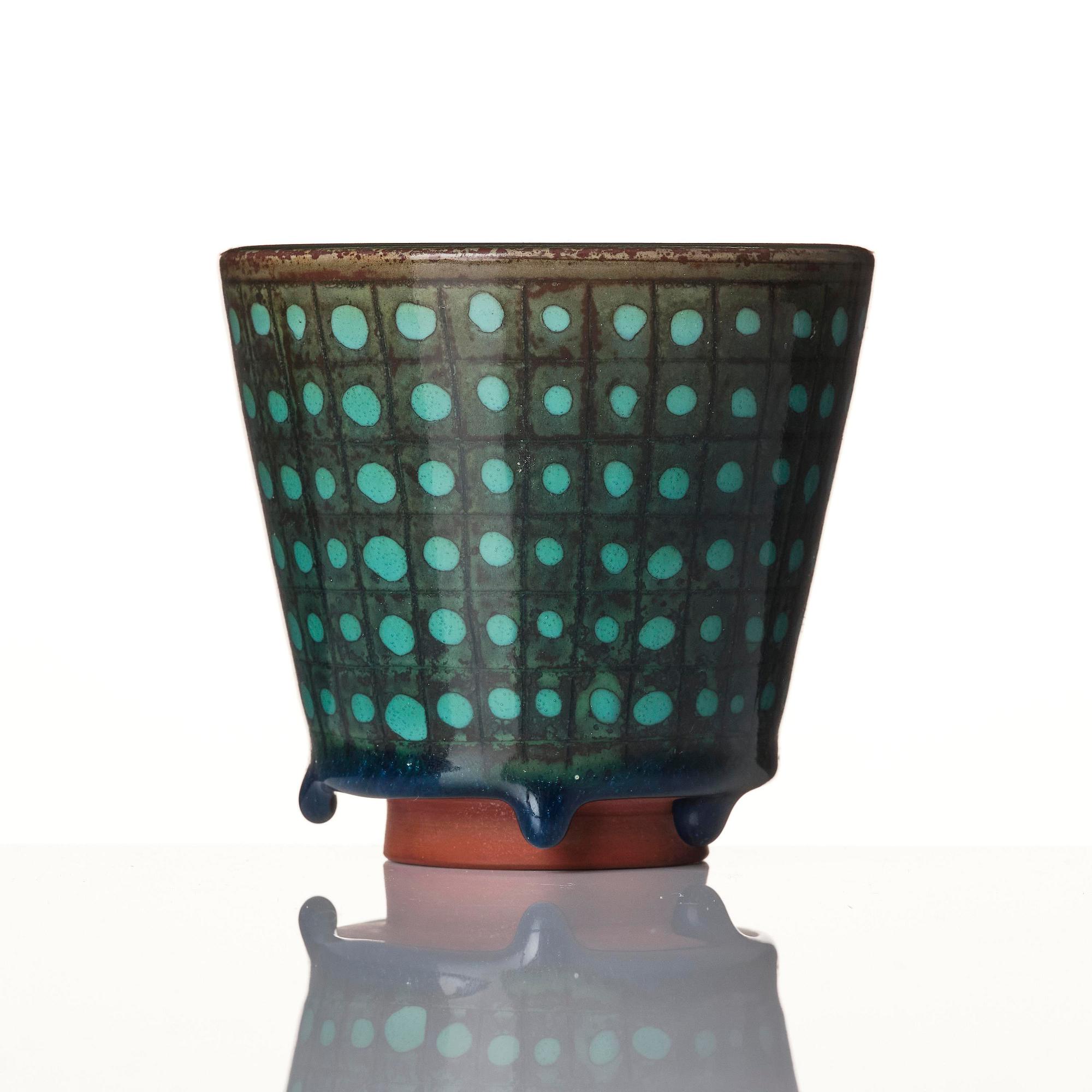 Wilhelm Kåge, a set of three Farsta stoneware vases, Gustavsberg Studio, two dated 1948 and 1950.