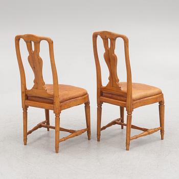 A pair of Swedish transitional chairs, Stockholm, later part 18th century.