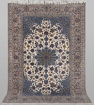 A rug, Esfahan, part silk, ca 245 x 155 cm.