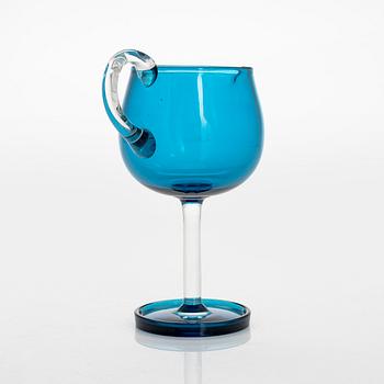 Nanny Still, A mid 20th century "Harlequin" sugar bowl and cream jug for Riihimäki Glassworks, Finland.