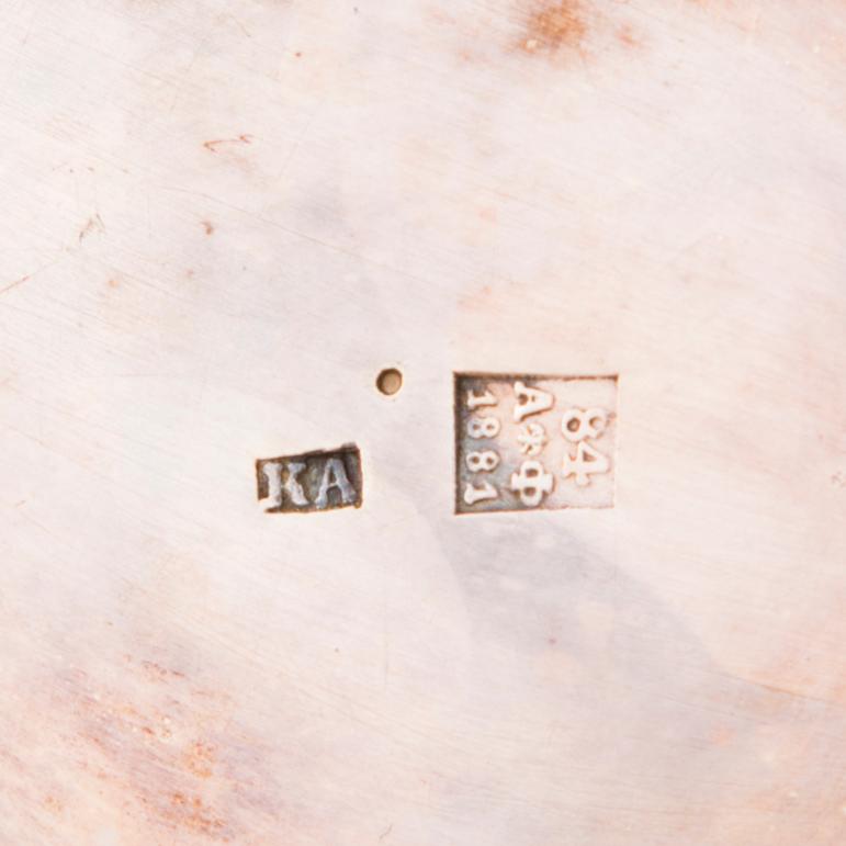 A KAFFE- OCH TESERVIS, silver, S:t Petersburg,  1885, Gratchev, Johan Olsonius, sockerskålen 1881, Karl Albrecht.