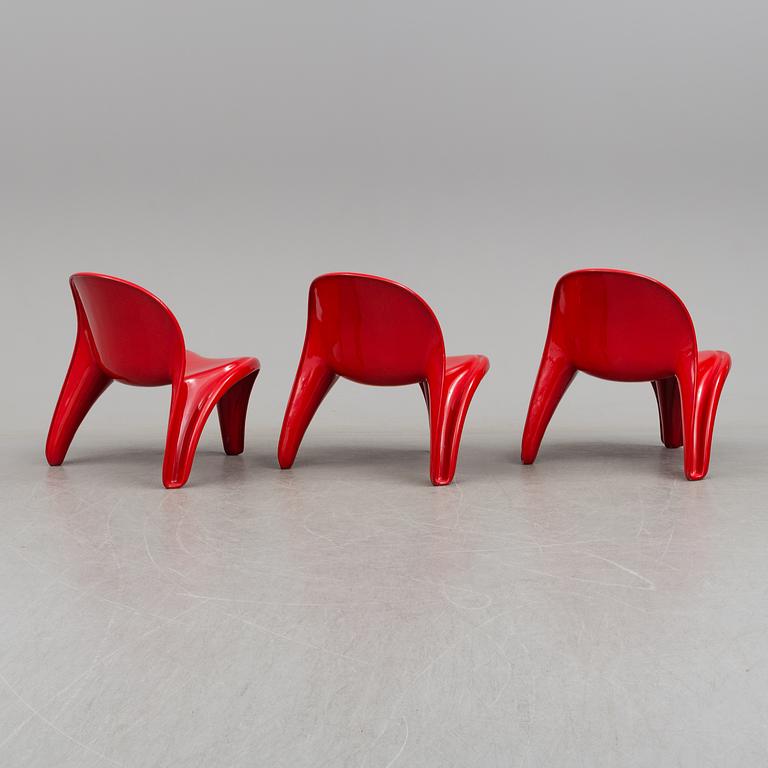AAGE EGERIIS, a sofa table and three lounge chairs, France & son, Denmark.