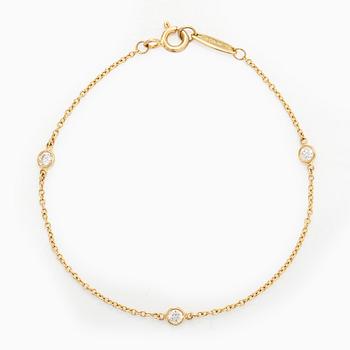 Tiffany & Co, Elsa Peretti, rannekoru, "Diamonds by the Yard", 18K kultaa ja briljanttihiottuja timantteja.