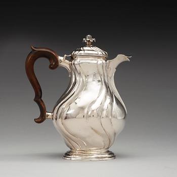 A Swedish mid 18th century silver coffee-pot, marks of Johan Andersson Starin, Stockholm 1754.