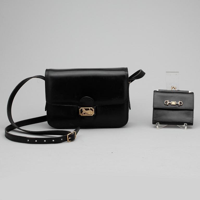 HANDVÄSKA samt PORTMONNÄ, Celine, 1900-talets andra hälft.