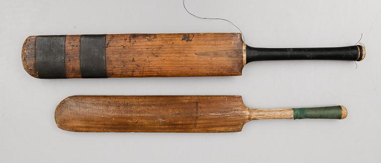 SLAGTRÄN, 2 st, cricket bats, England, 1800-/1900-tal.