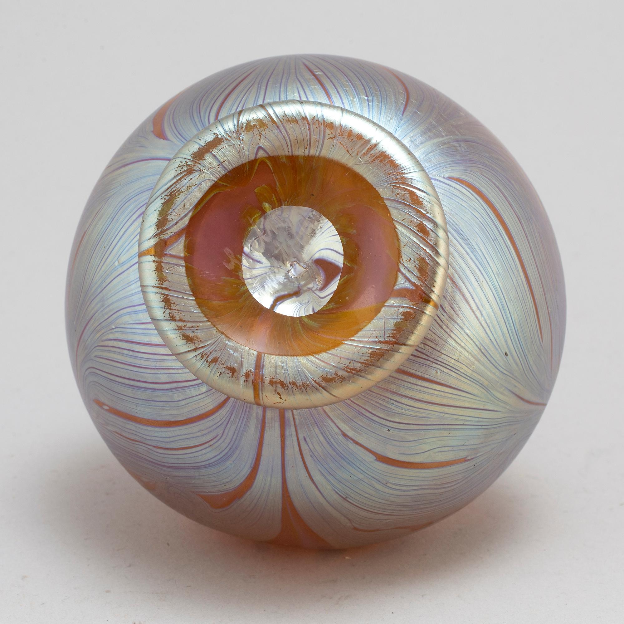An early 20th Century glass vase from Loetz, Austria.