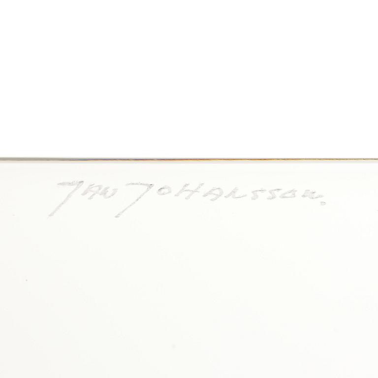 Jan Johansson, unik skulptur, slipat glas, Orrefors 1999.
