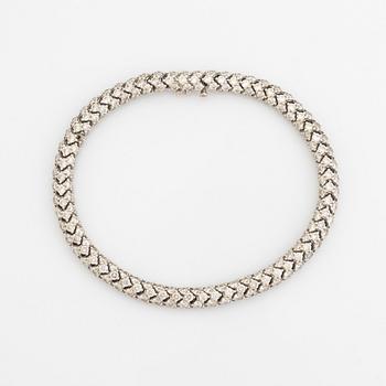 White gold and brilliant cut diamond bracelet.