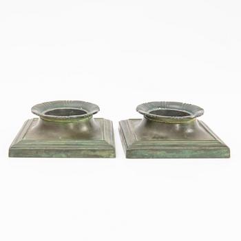 Just Andersen, Candle holders, 2 pairs, Denmark, first half of the 20th century.
