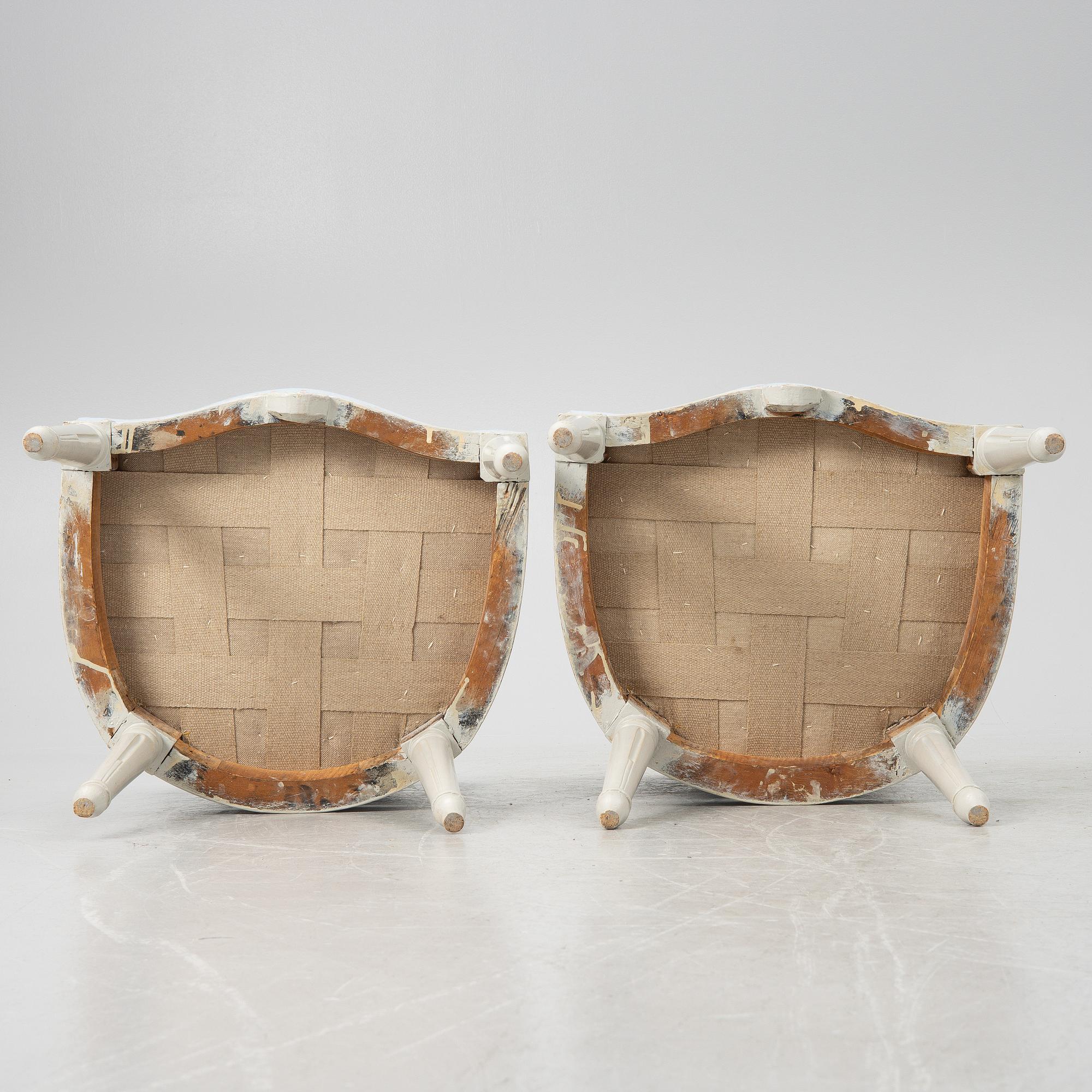 Stolar, ett par, gustavianska, 1700-talets andra hälft.