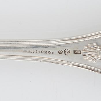 Carl Tengstedt, a set of six silver spoons, Gothenburg, 1854.