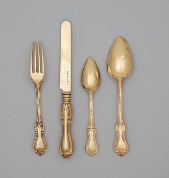 DESSERTBESTICK, 72 delar, av Fredrik och Wilhelm  Zethelius, Stockholm 1846.