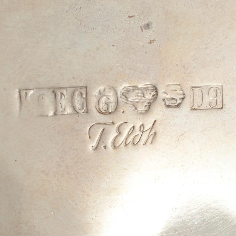 KAFFESERVIS, 3 delar, silver design Tore Eld, Göteborg 1954. vikt 983 g.