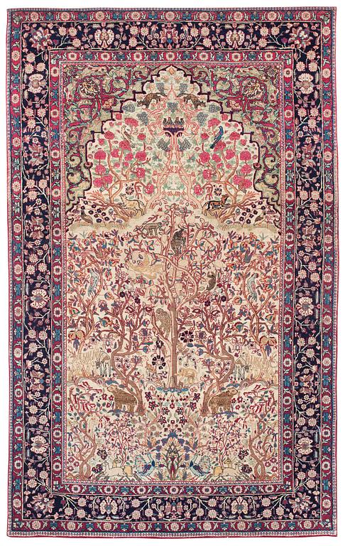 SEMI-ANTIQUE TEHERAN FIGURAL. 218,5 x 137,5 cm.