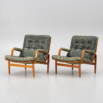 Bruno Mathsson, Armchairs, a pair, "Ingrid", Dux, late 20th century.