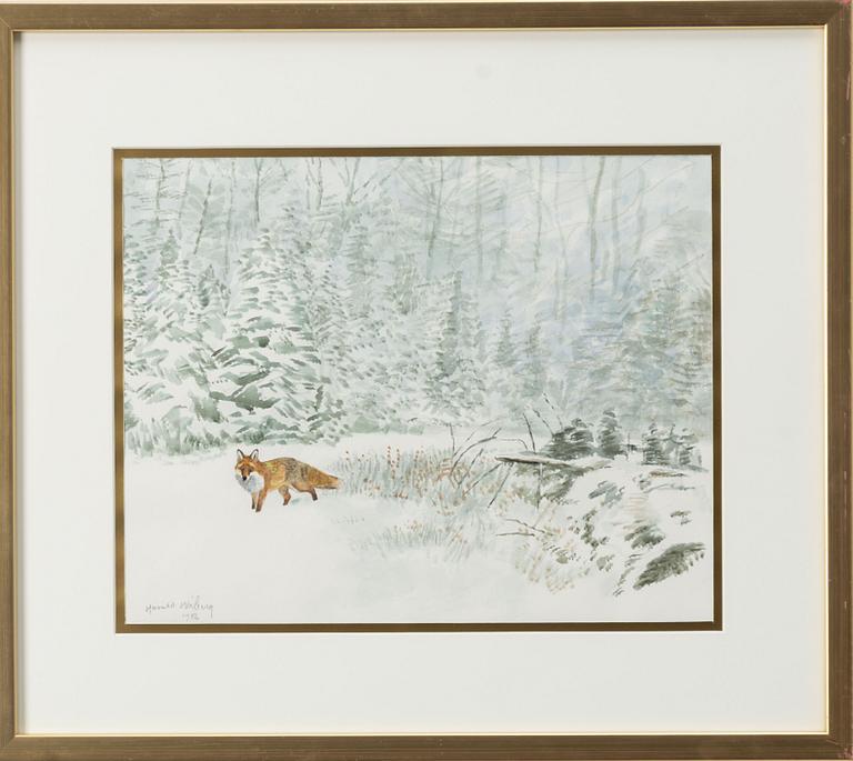 Harald Wiberg, Fox in a Winter Landscape.