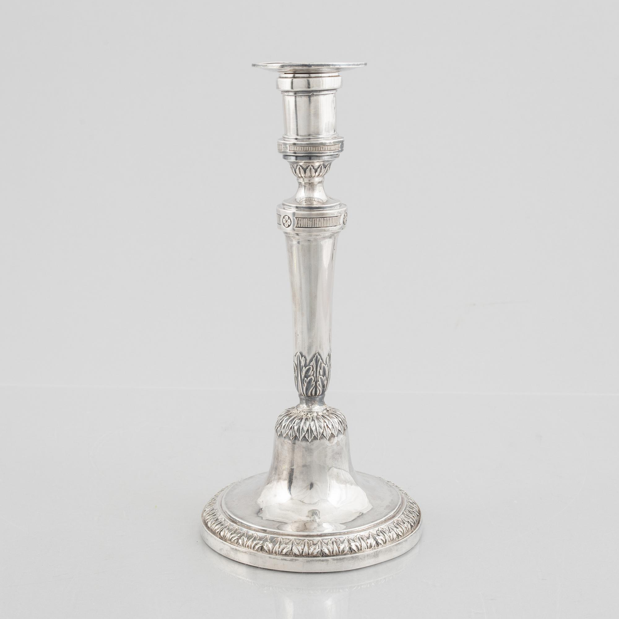 A silver candlestick, possibly Toulon, France circa 1790.