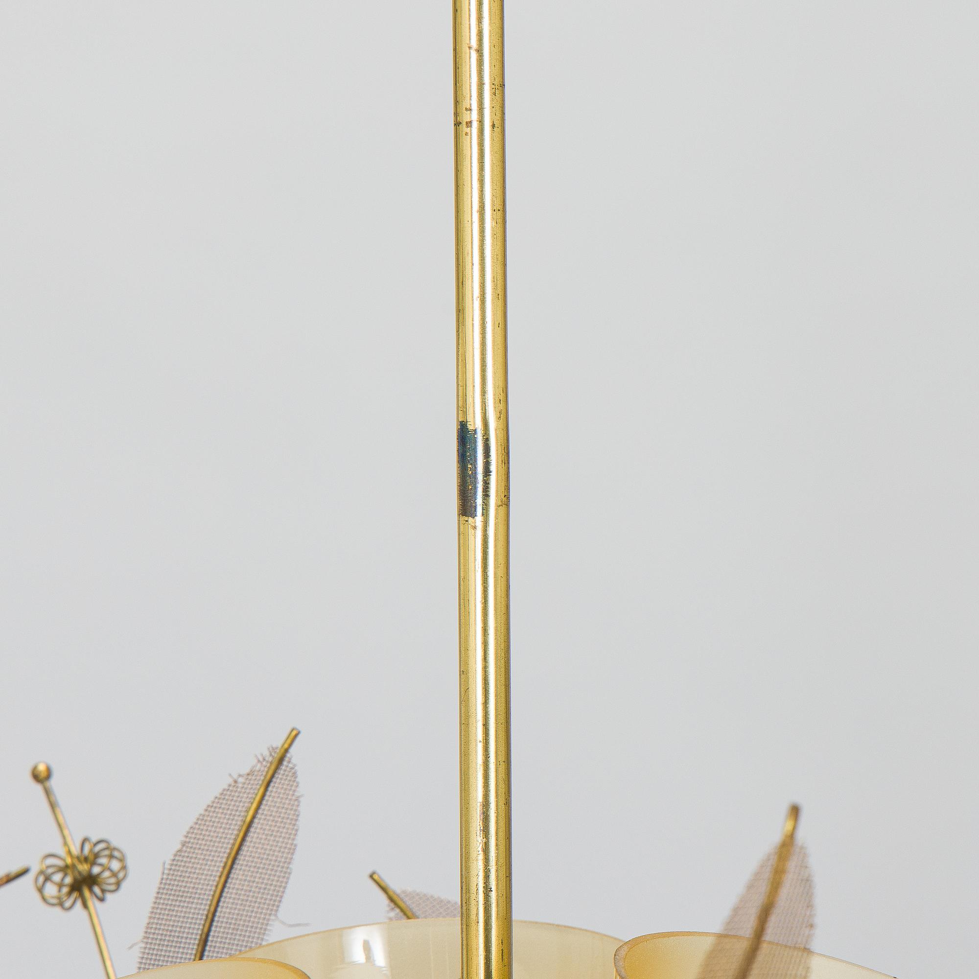 Paavo Tynell, taklampa, modell 9029/3, Taito Oy, 1900-talets mitt.