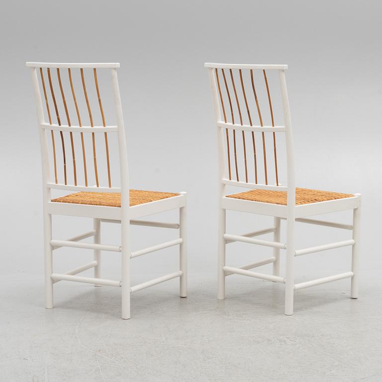 Josef Frank, a set of six dining chairs, model B 2025, Svenskt Tenn, Sweden.