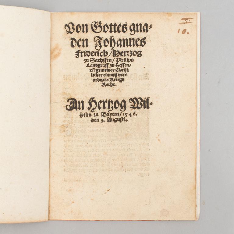 PAMPHLET, Diplomatic pamphlet, 1546.