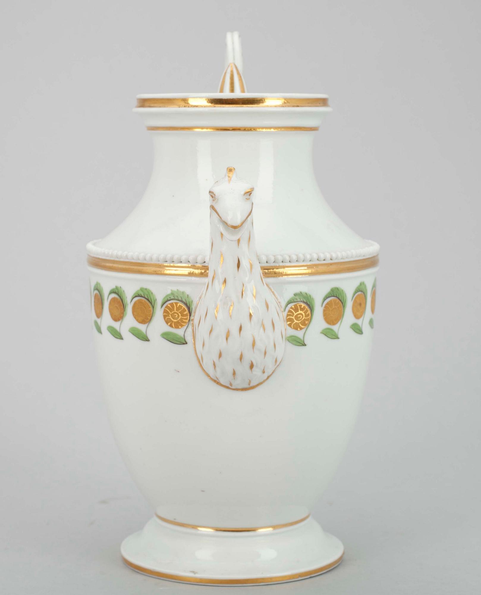 TEKANNA, porslin, empire, Popov, 1800-talets första hälft.