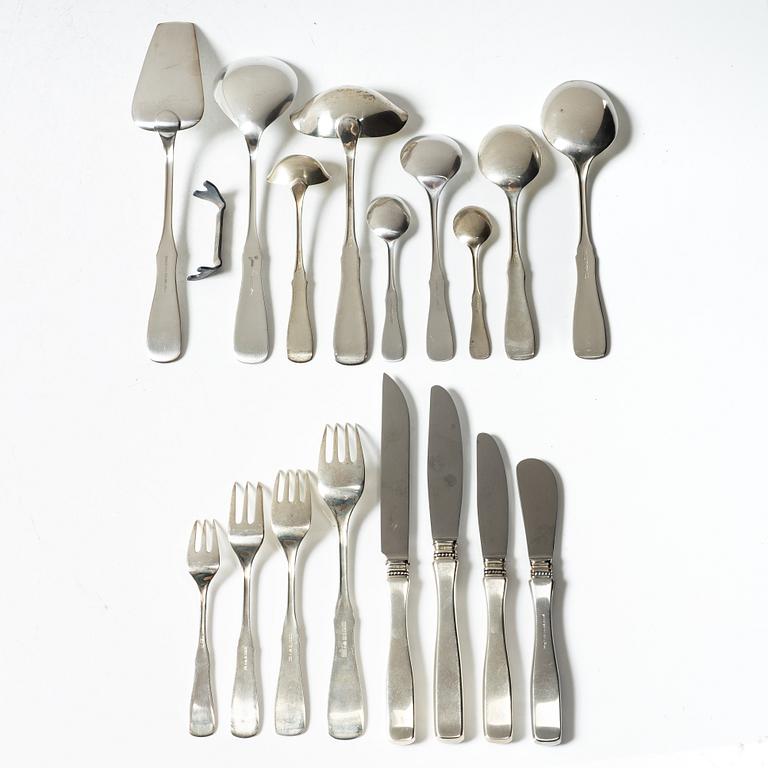 Eric Löfman, a 142-piece silver flat ware set, "Uppsala", MGAB, Lidköping, 1967-82.