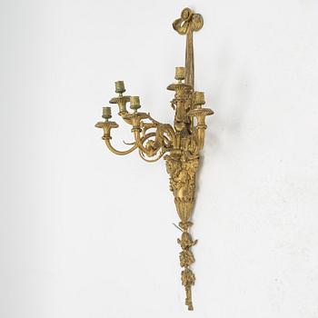 Applique, för fem ljus, Louis XVI-stil, omkring år 1900.