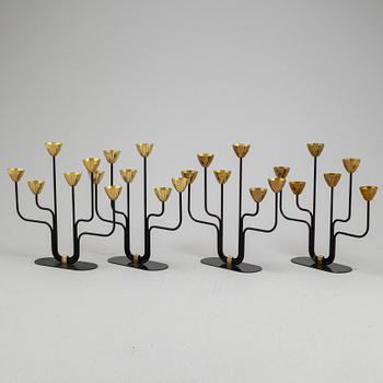 A set of four candelabras by GUNNAR ANDER, Ystad metall, 1950's.