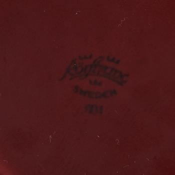 Marianne Westman, koppar med fat, 7 st, "Red Top", Rörstrand.