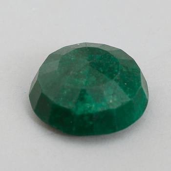 SMARAGD, rund fasetterad, ca 125 ct, oinfattad.