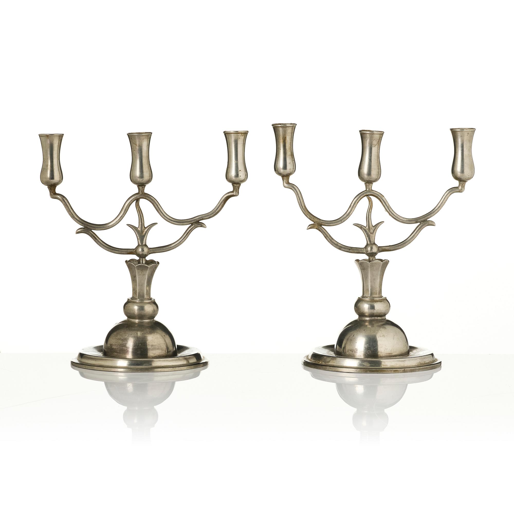 Firma Svenskt Tenn, a pair of candelabra model A 271, Stockholm, 1927.