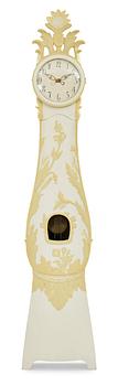 561. A Carl Malmsten painted and carved long case clock.