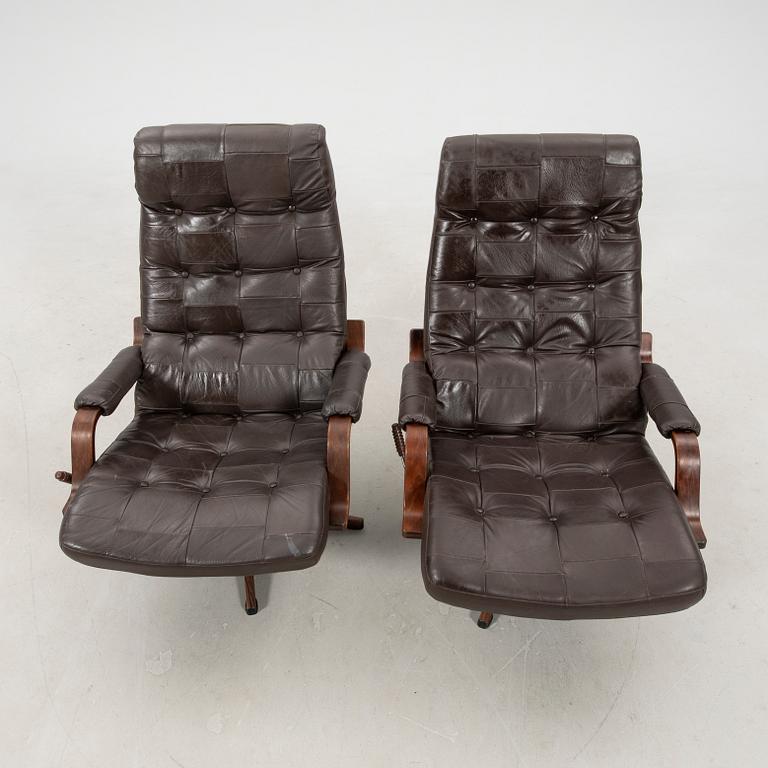 Armchairs, a pair by Göte Möbler, 1970s.
