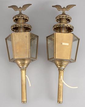 VAGNSLYKTOR, ett par, mässing, empirstil, 1900-talets första hälft.