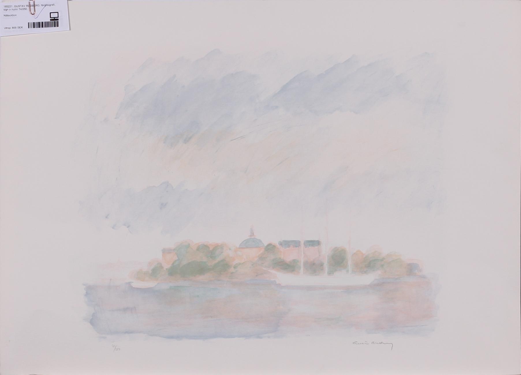 GUSTAV RUDBERG, färglitografi, sign o numr 74/250.