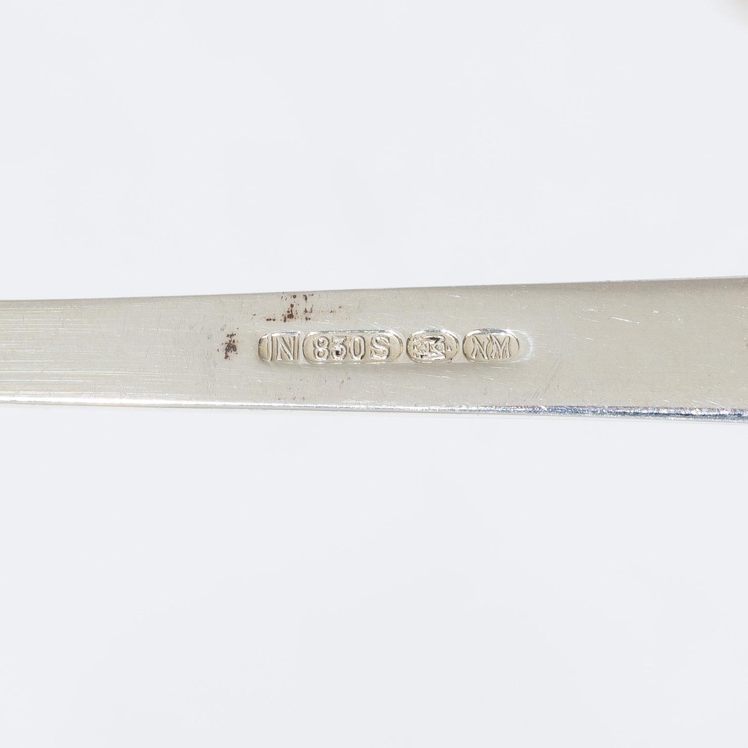 Theodor Olsen, cutlery set, 111 pieces, silver, model Anitra, in a case by master carver Emil Sandberg (1905-1998).