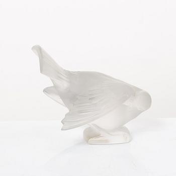 9 glass figurines, Lalique, France.