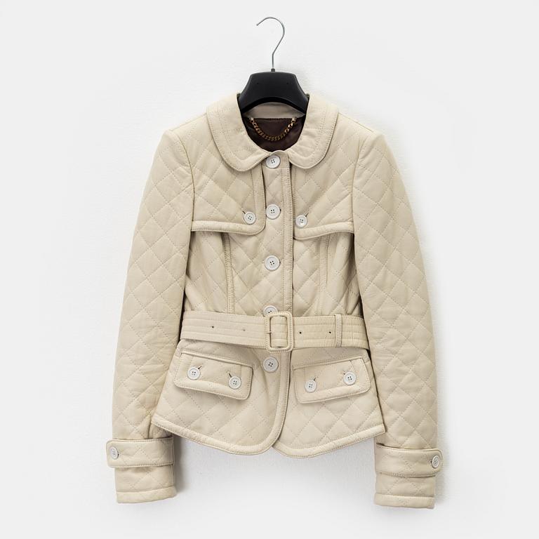 Burberry, a quilted lambskin jacket, size 38.