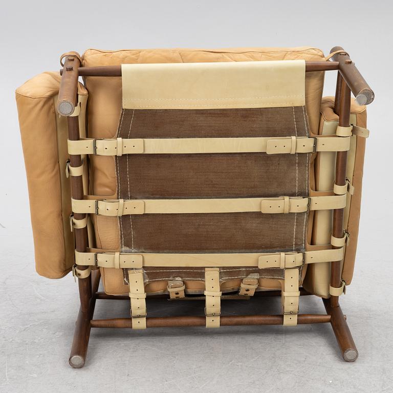 Arne Norell, Armchair with an ottoman, 'Inka', Norell Möbel AB, 1970s.