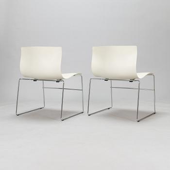 Massimo Vignelli, a set of six 'Handkerchief' stacking chairs for Knoll, 1985.