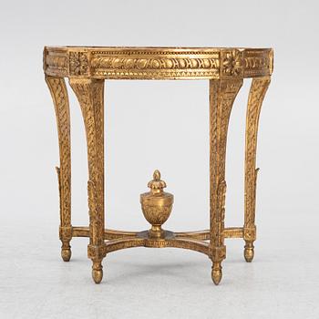 A Gustavian giltwood console, Stockholm, late 18th century.