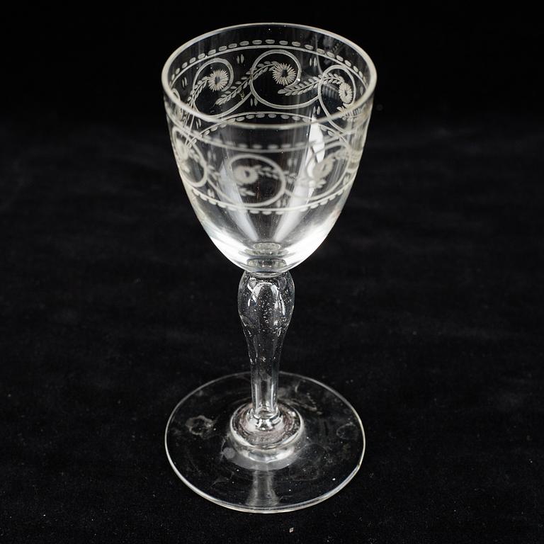 Six empire glasses, first half of the 19th century.