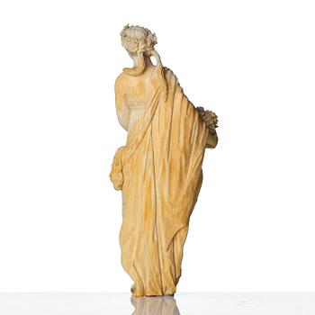 An ivory sculpture of Flora, circle of Frans van Bossuit, late 17th century.