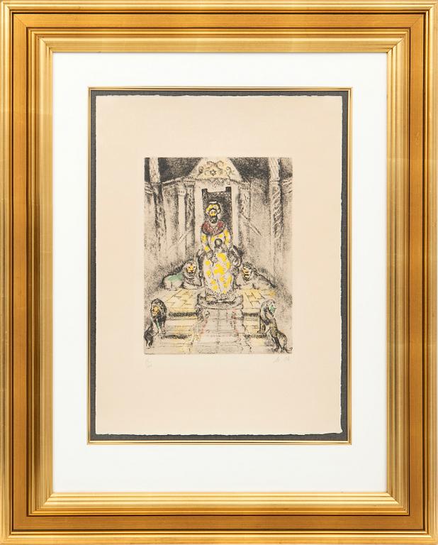 Marc Chagall, "Solomon on his throne", 56/100 from the suite "The Bible".