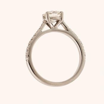 Ring platina med runda briljantslipade diamanter GIA cert, Van Bruun.