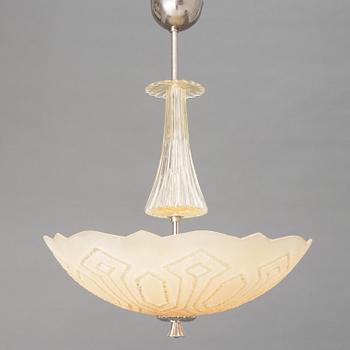 A ceiling lamp, Orrefors, 1940's.